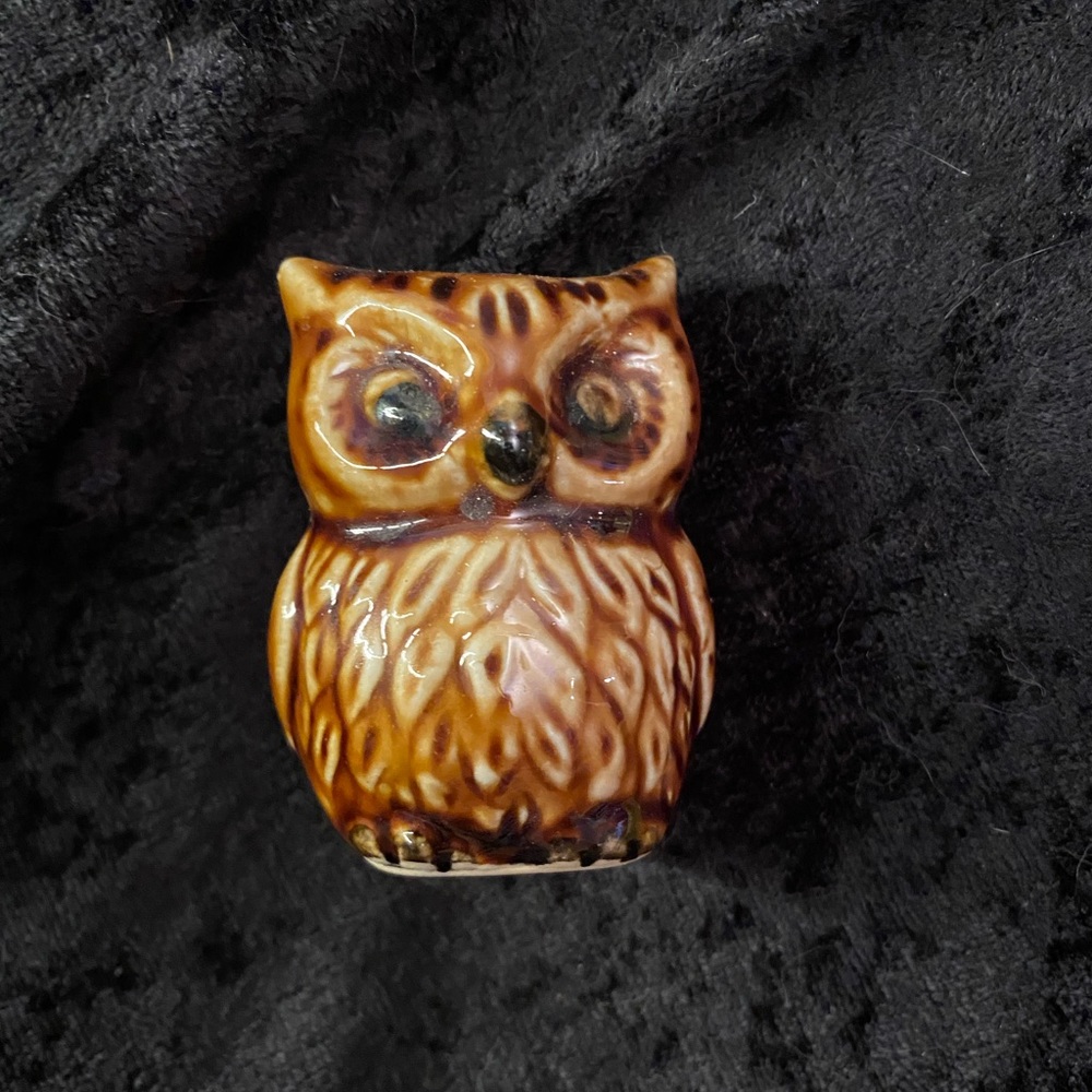 Tiny Vintage Owl Toothpick Holder